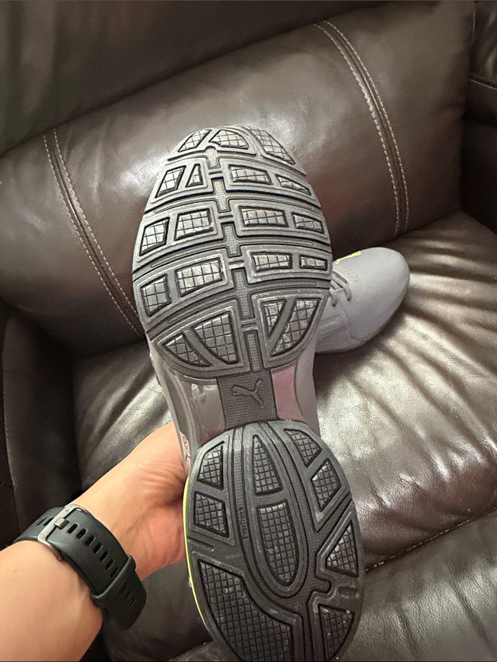 Puma Men's Gray Athletic Sneakers with Yellow Accents - Picture 3 of 5